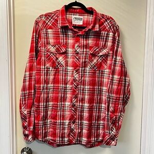 Mountain Khakis Plaid Flannel Shirt with  Pearl‎ Snaps Large